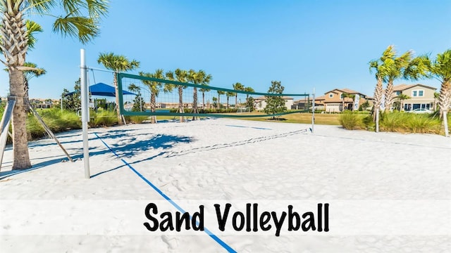 surrounding community featuring volleyball court