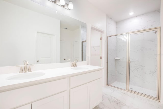 25372 Alicante Dr, Punta Gorda, FL 33955 - full bathroom featuring marble finish floor, a sink, and a marble finish shower