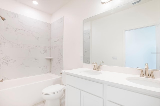 25372 Alicante Dr, Punta Gorda, FL 33955 - full bath featuring double vanity, visible vents, a sink, and toilet