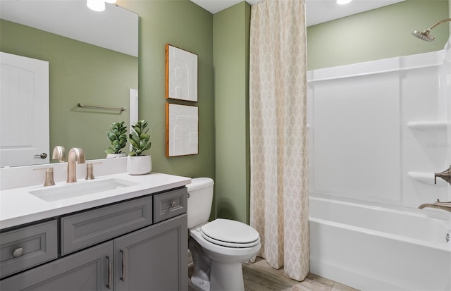 15446 Orchard Garden St, Winter Garden, FL 34787 - bathroom with wood finished floors, toilet, vanity, and shower / bath combo