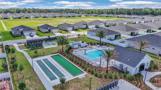 aerial view featuring a residential view