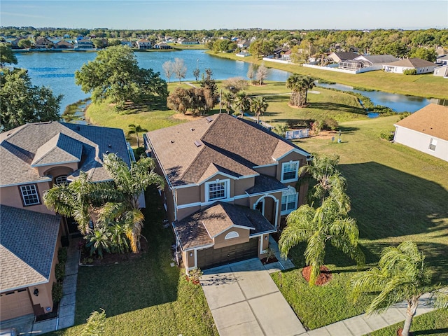 31028 Baclan Dr, Wesley Chapel, FL 33545 - birds eye view of property featuring a water view and a residential view