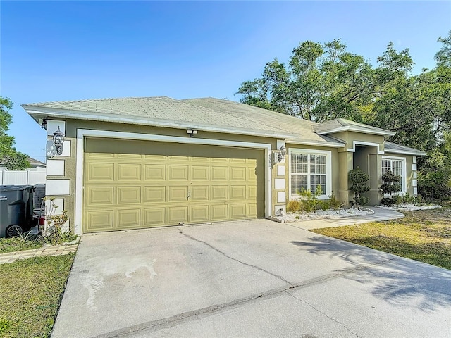 556 Hummingbird Ct, Kissimmee, FL 34759 - view of front of house featuring stucco siding, an attached garage, and driveway
