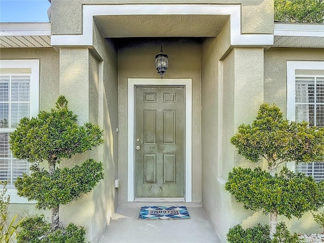 556 Hummingbird Ct, Kissimmee, FL 34759 - view of exterior entry with stucco siding