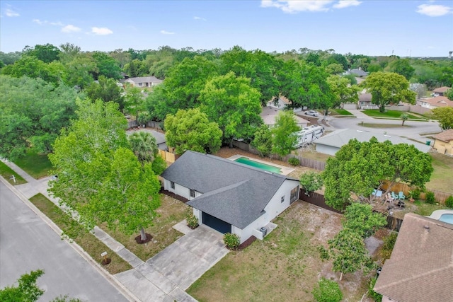aerial view featuring a residential view