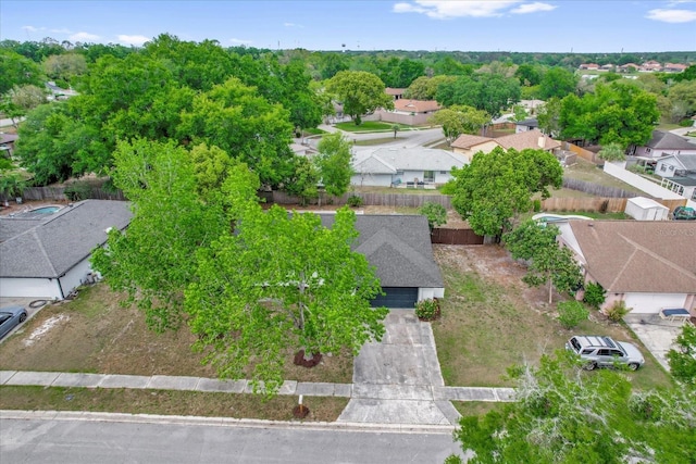 aerial view with a residential view