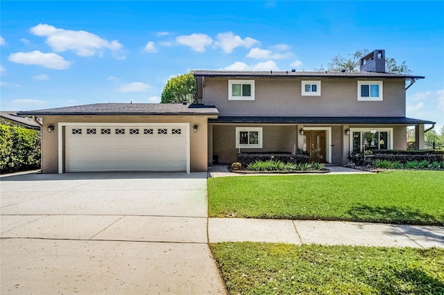 7706 Waunatta Ct, Winter Park, FL 32792 - traditional-style home featuring a front lawn, stucco siding, an attached garage, and concrete driveway