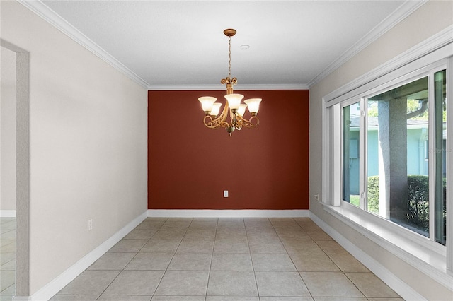 7706 Waunatta Ct, Winter Park, FL 32792 - empty room featuring an inviting chandelier, baseboards, and a healthy amount of sunlight