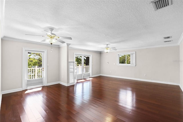 7706 Waunatta Ct, Winter Park, FL 32792 - empty room with plenty of natural light, visible vents, wood finished floors, and a ceiling fan