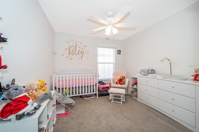 2637 Shelby Ruth Pl, Saint Cloud, FL 34769 - bedroom featuring carpet floors, ceiling fan, and a nursery area