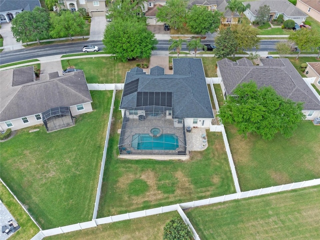 aerial view featuring a residential view