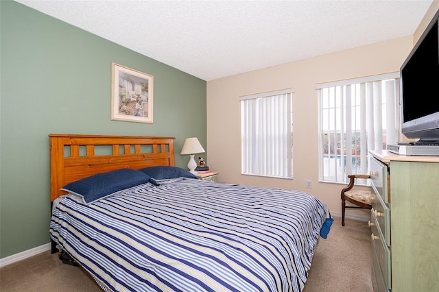 979 Park Terrace Cir, Kissimmee, FL 34746 - bedroom featuring baseboards, a textured ceiling, and light carpet