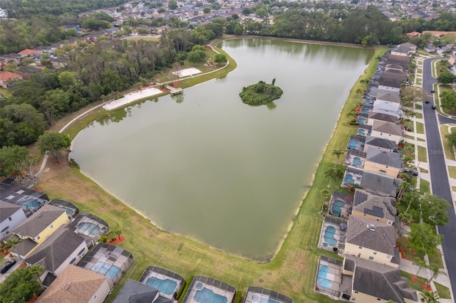 979 Park Terrace Cir, Kissimmee, FL 34746 - birds eye view of property with a residential view and a water view