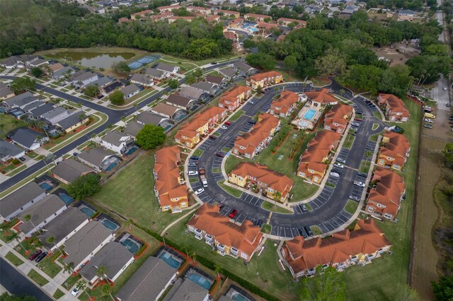 979 Park Terrace Cir, Kissimmee, FL 34746 - bird's eye view with a water view and a residential view