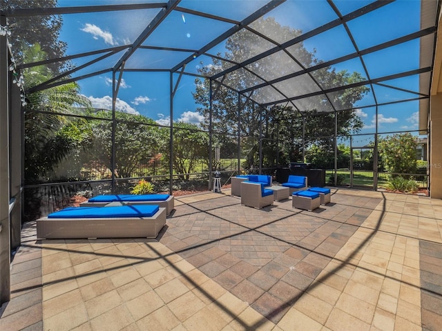 1450 Chessington Cir, Lake Mary, FL 32746 - view of patio / terrace featuring an outdoor hangout area and a lanai