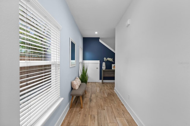 412 5th Ave S, Jacksonville Beach, FL 32250 - corridor with baseboards, recessed lighting, and light wood finished floors