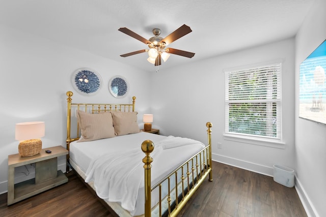 412 5th Ave S, Jacksonville Beach, FL 32250 - bedroom with baseboards, ceiling fan, and wood finished floors