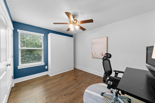 412 5th Ave S, Jacksonville Beach, FL 32250 - home office with wood finished floors, baseboards, and ceiling fan