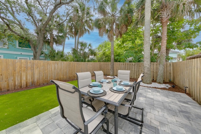 412 5th Ave S, Jacksonville Beach, FL 32250 - view of patio / terrace with a fenced backyard and outdoor dining space