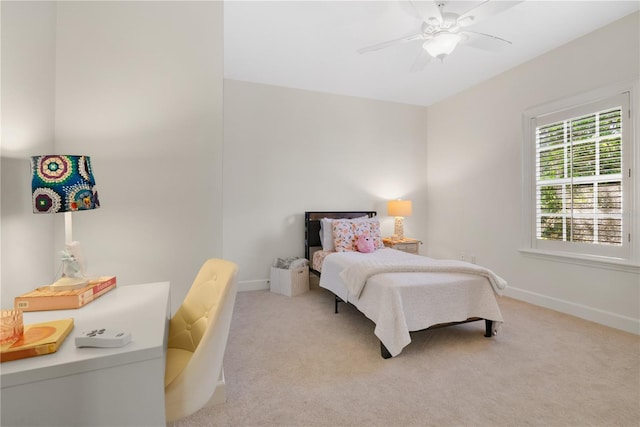 1560 Woodland Ave, Winter Park, FL 32789 - bedroom with a ceiling fan, baseboards, and light colored carpet