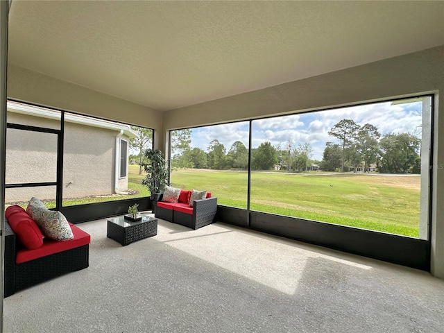 sunroom with outdoor lounge area