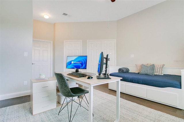 7003 Somerton Blvd, Orlando, FL 32819 - office area featuring visible vents, baseboards, and wood finished floors