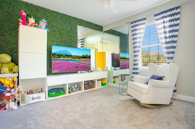 7003 Somerton Blvd, Orlando, FL 32819 - playroom featuring a ceiling fan and carpet