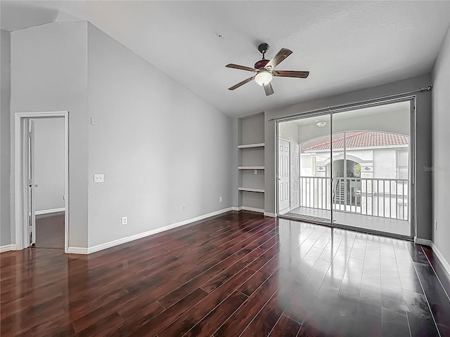 2615 Maitland Crossing Way Unit 9307, Orlando, FL 32810 - spare room with a ceiling fan, wood finished floors, built in features, and vaulted ceiling