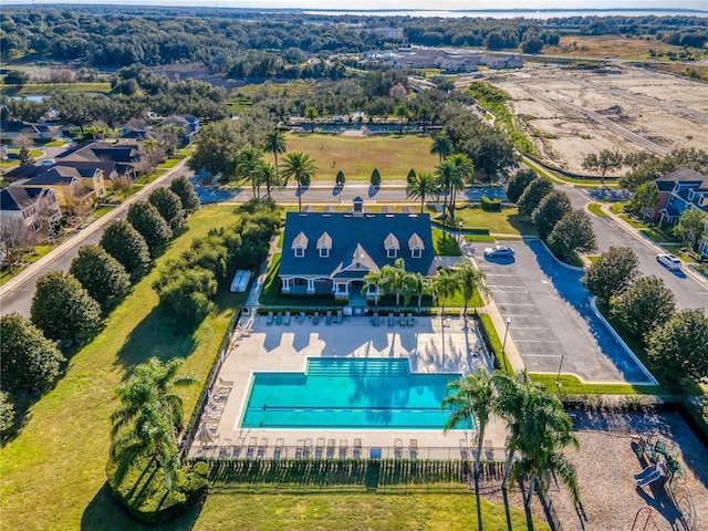 1197 Tallow Rd, Apopka, FL 32703 - view from above of property with a pool area