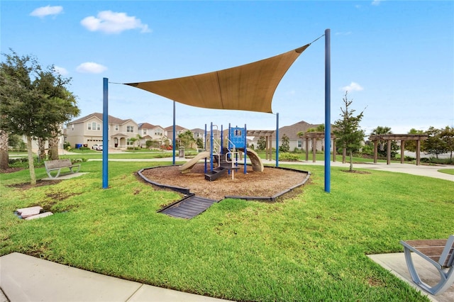 2200 Rapollo Dr, Kissimmee, FL 34741 - community playground with a residential view, a pergola, and a yard