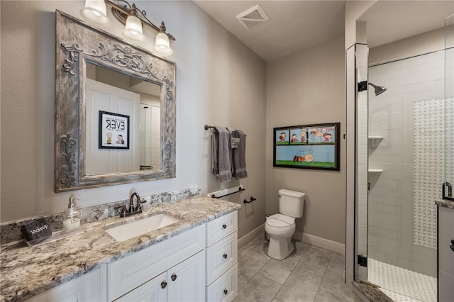 11450 Nellie Oaks Bnd, Clermont, FL 34711 - bathroom with vanity, a stall shower, and tile patterned flooring