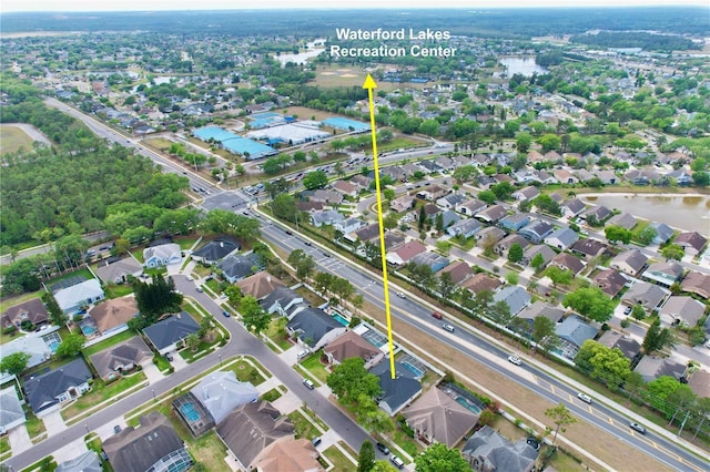 542 Terrace Cove Way, Orlando, FL 32828 - bird's eye view featuring a water view and a residential view