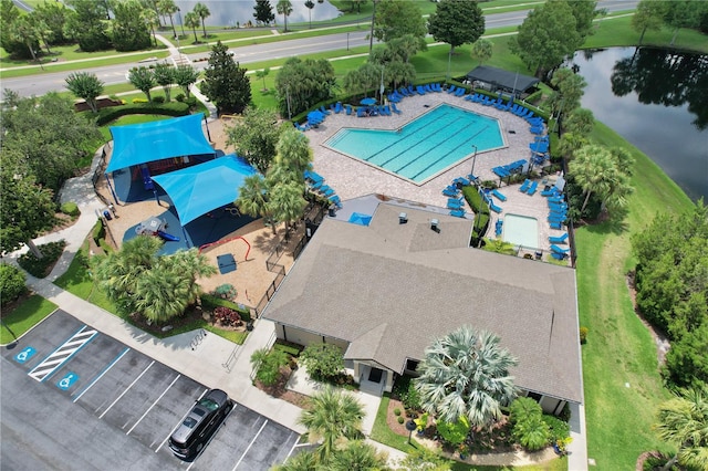 542 Terrace Cove Way, Orlando, FL 32828 - birds eye view of property with a water view