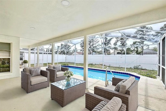 542 Terrace Cove Way, Orlando, FL 32828 - view of swimming pool with a patio area, a fenced backyard, and an outdoor living space