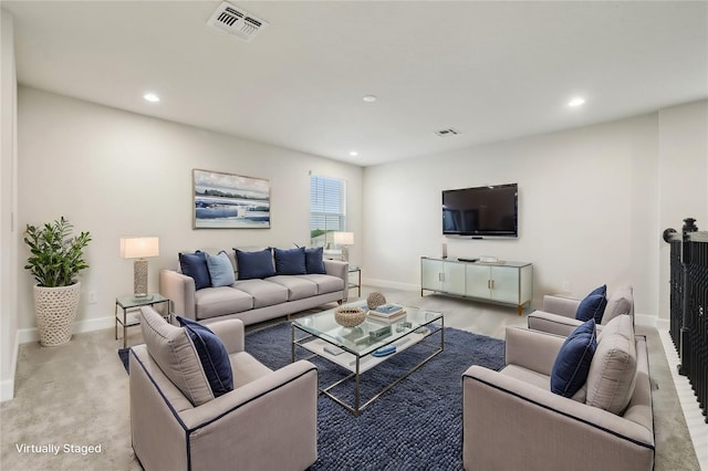 2785 Park Ridge St, Apopka, FL 32712 - living room featuring recessed lighting and light colored carpet