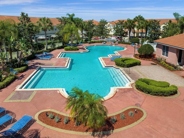 pool featuring a patio area