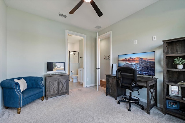 12330 Koshiba Aly, Orlando, FL 32827 - office space with baseboards, carpet floors, visible vents, and a ceiling fan