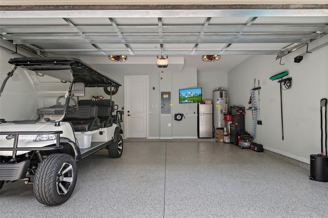 12330 Koshiba Aly, Orlando, FL 32827 - garage featuring water heater, a garage door opener, and electric panel