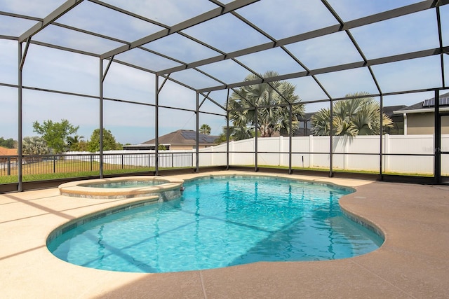 563 Copperdale Ave, Winter Garden, FL 34787 - view of pool with a pool with connected hot tub, a lanai, fence, and a patio
