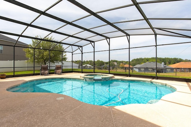 563 Copperdale Ave, Winter Garden, FL 34787 - view of pool featuring a pool with connected hot tub, a lanai, fence, and a patio