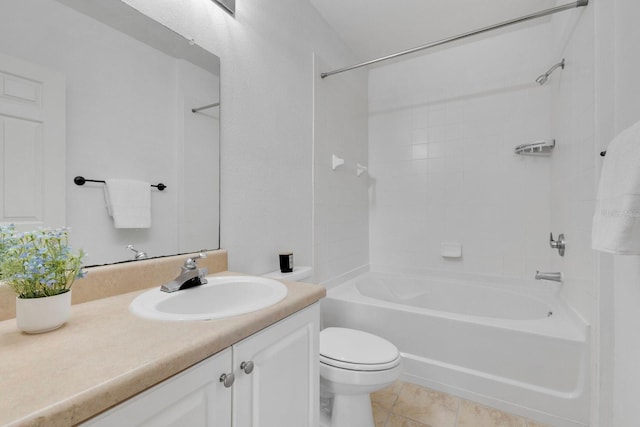 5550 E Michigan St Unit 3325, Orlando, FL 32822 - bathroom with shower / tub combination, toilet, tile patterned flooring, and vanity