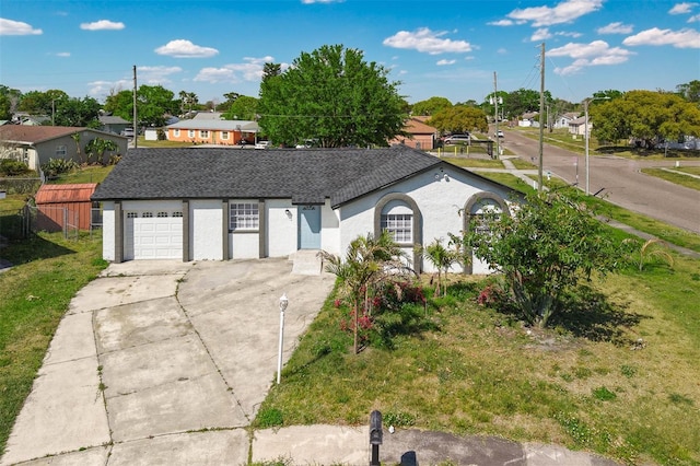 4066 Vanet Ct, Orlando, FL 32822 - ranch-style house featuring driveway, roof with shingles, stucco siding, fence, and an attached garage