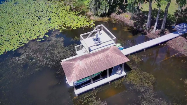 view from above of property featuring a nearby body of water