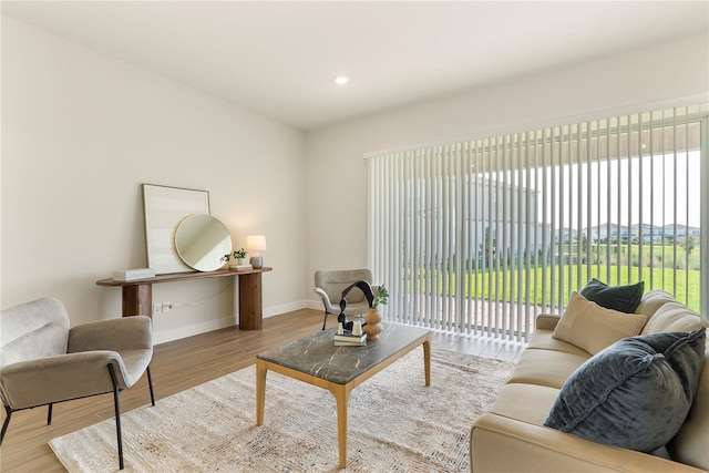 13231 Panama Beach Ct, Orlando, FL 32827 - living room with baseboards, wood finished floors, and recessed lighting
