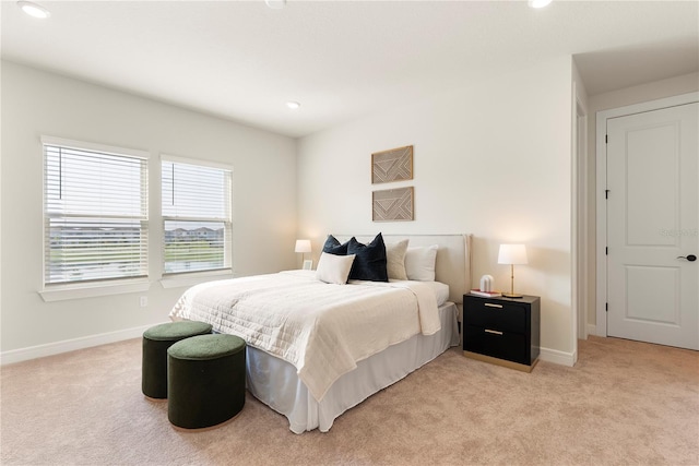 13231 Panama Beach Ct, Orlando, FL 32827 - bedroom with light carpet, baseboards, and recessed lighting