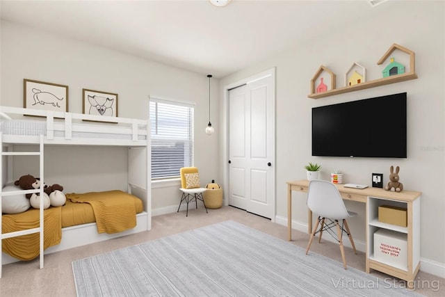 13231 Panama Beach Ct, Orlando, FL 32827 - carpeted bedroom with baseboards, an office area, and a closet