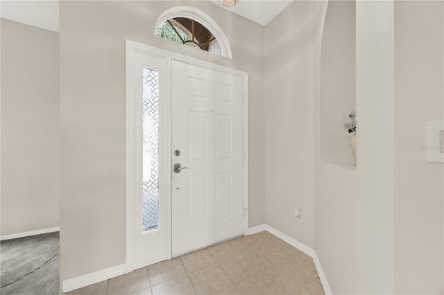 foyer with baseboards