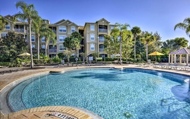 view of pool with a patio area