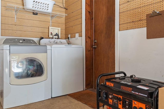 laundry area with laundry area and separate washer and dryer