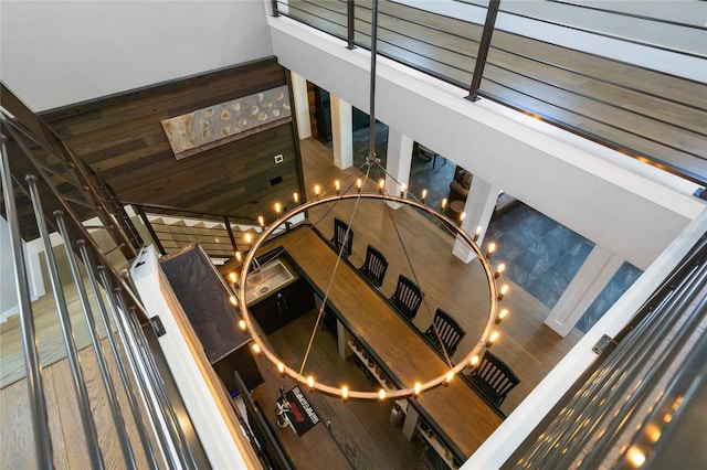 1224 Union Club Dr, Winter Garden, FL 34787 - stairway featuring a chandelier